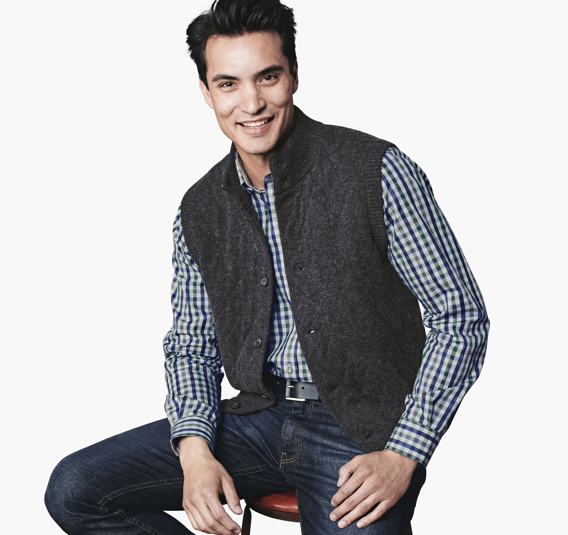 Quilted Sweater Vest Johnston & Murphy