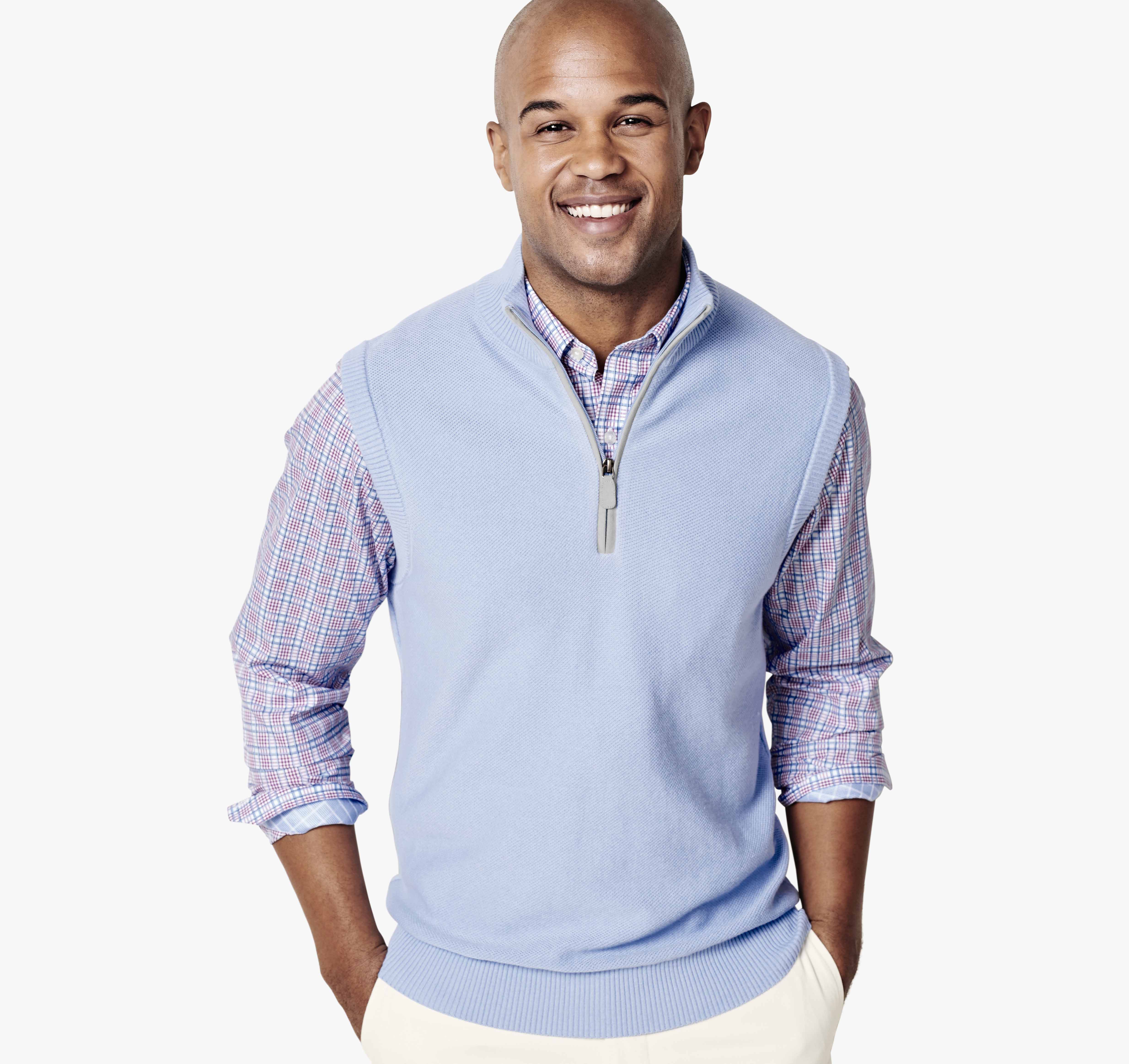 QuarterZip Sweater Vest Johnston & Murphy