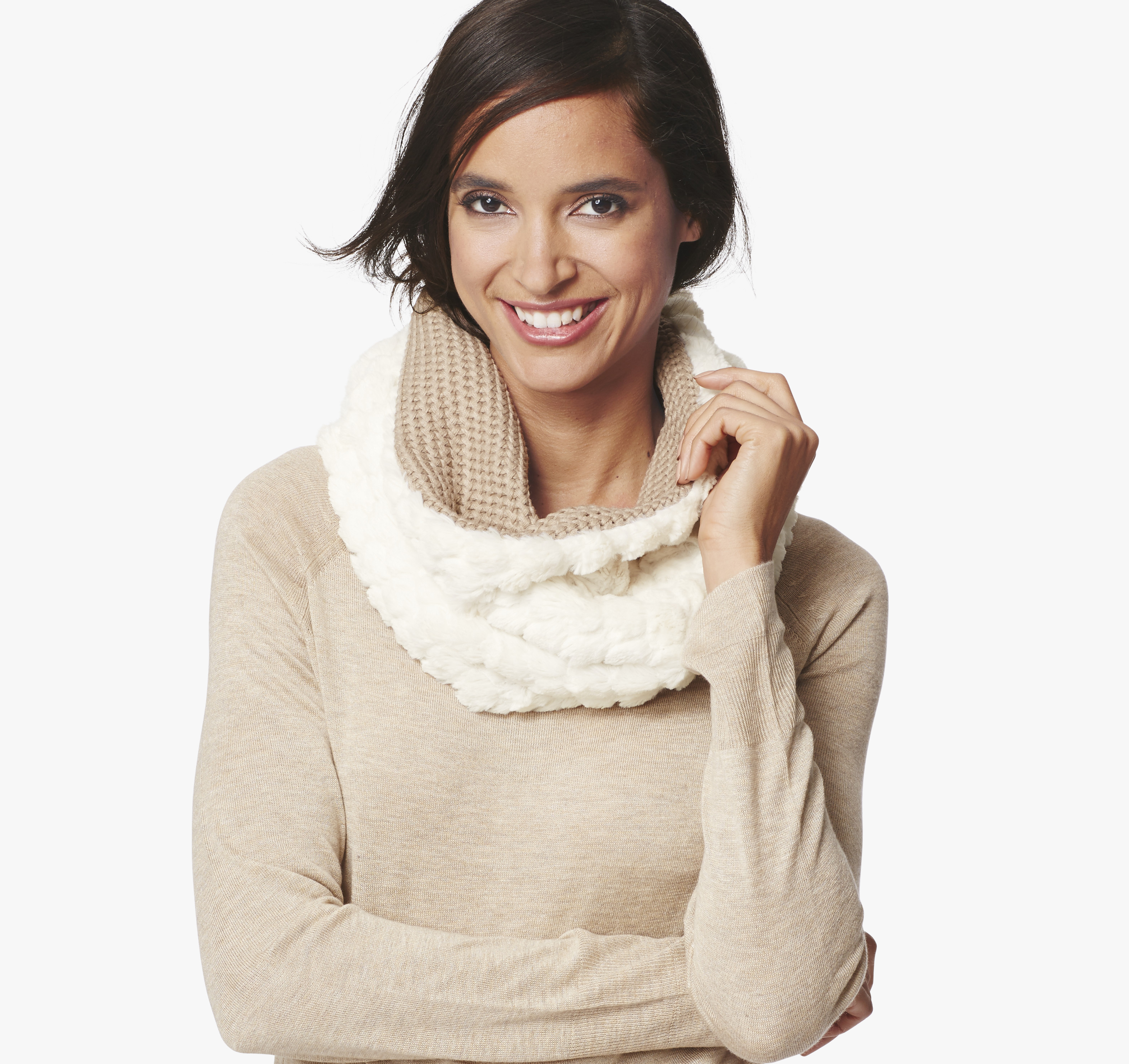 Faux Fur/Knit Loop Scarf Johnston & Murphy