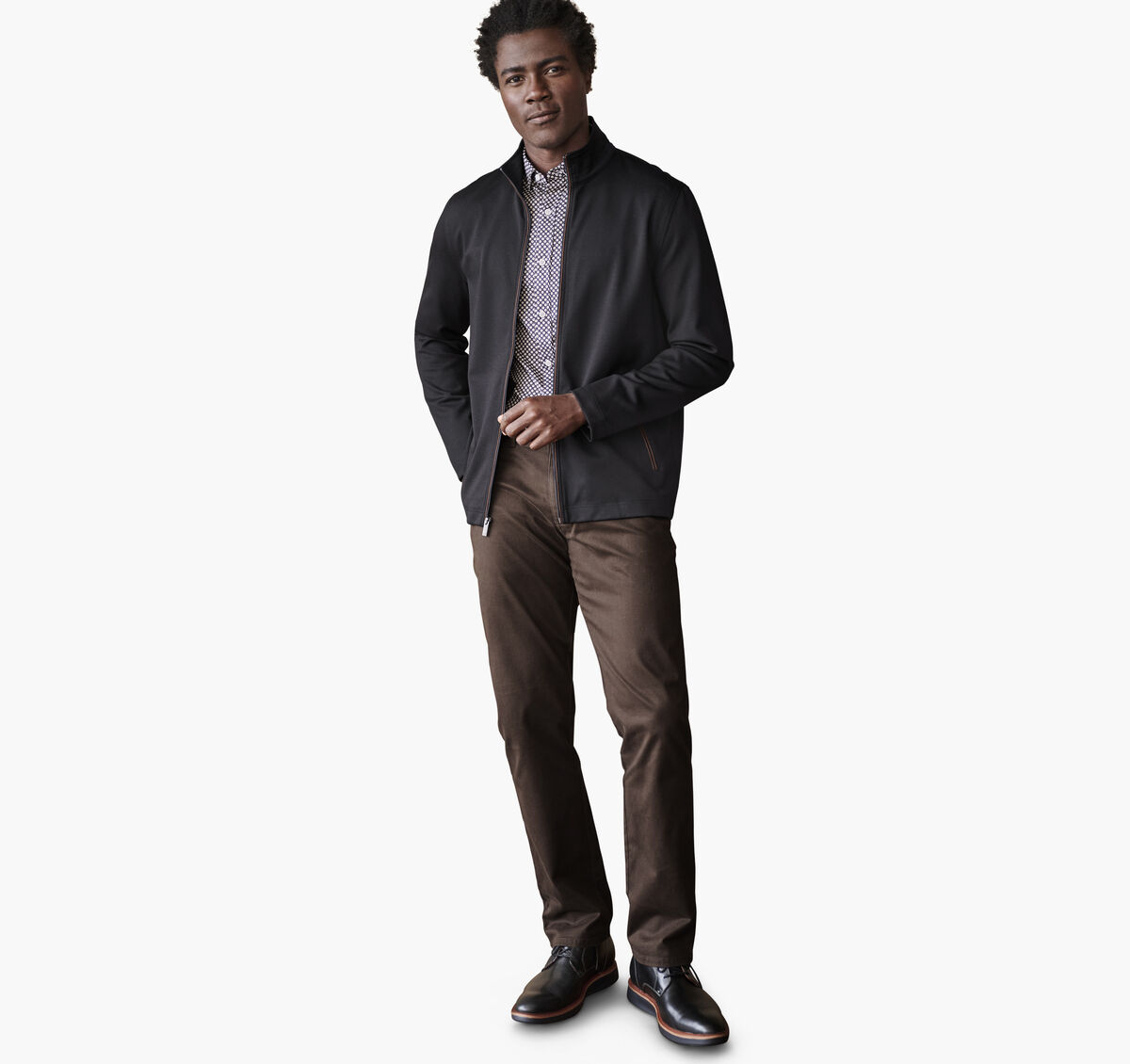 Textured Solid Full Zip image number null