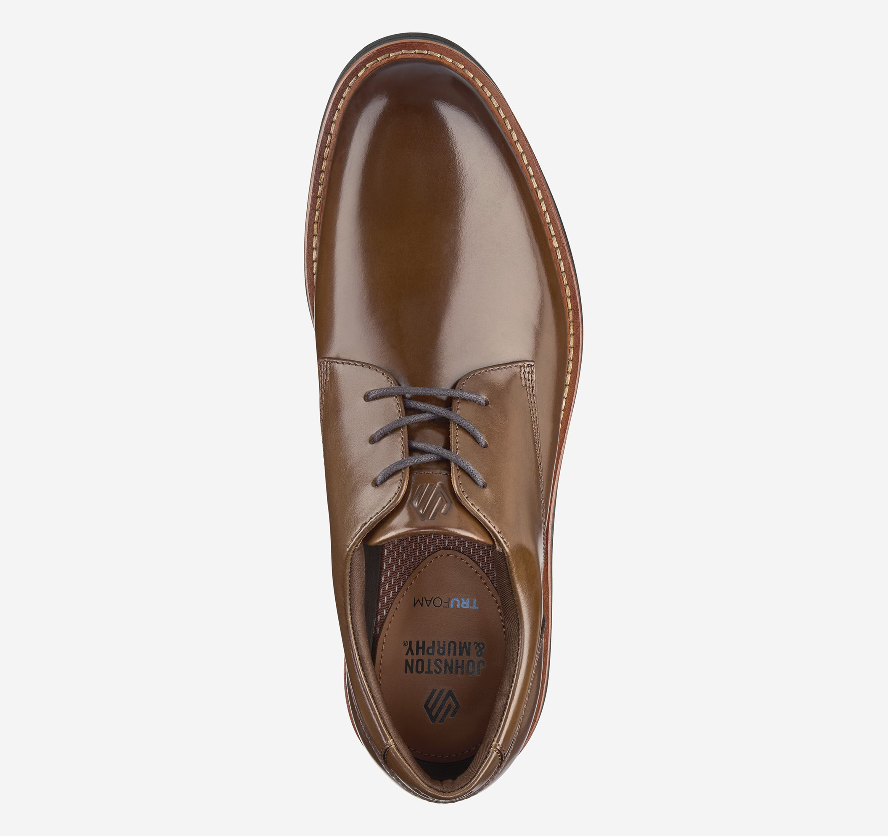 plain toe johnston murphy dark brown dress sneakers Danridge Cap Toe - Tan Full Grain main image 0