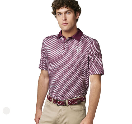 Collegiate XC+&trade; State Print Polo - Texas A&M - Maroon
