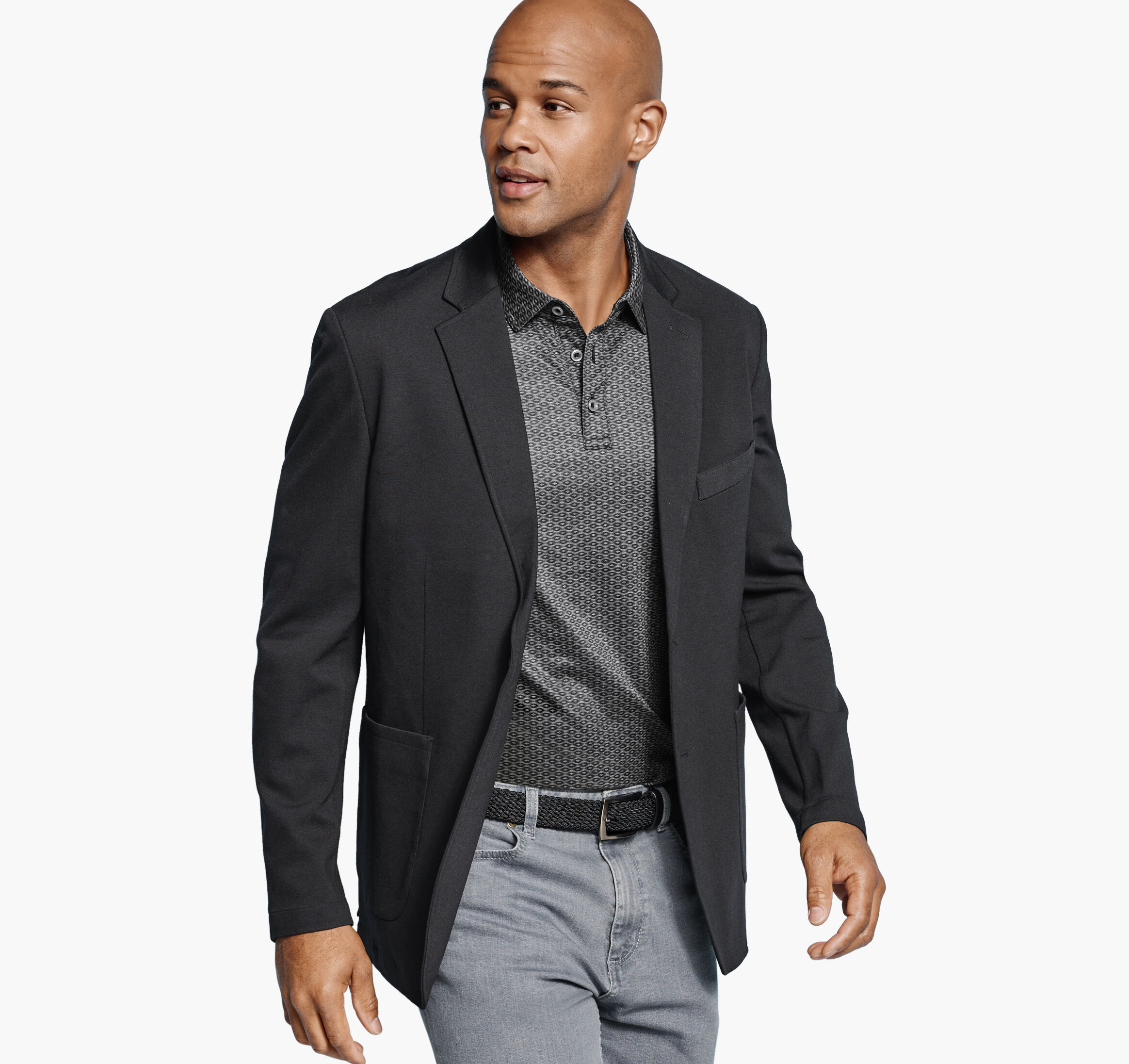 Men's XC Flex® Knit Blazer in Black Solid | Johnston & Murphy