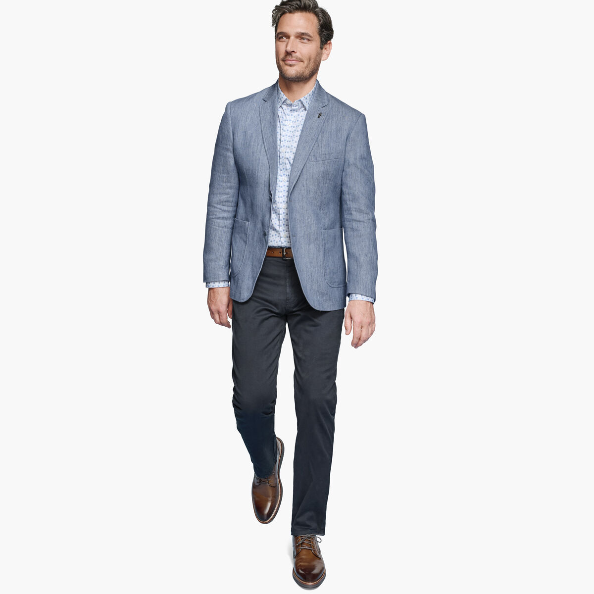 Washed Linen-Blend Blazer image number null