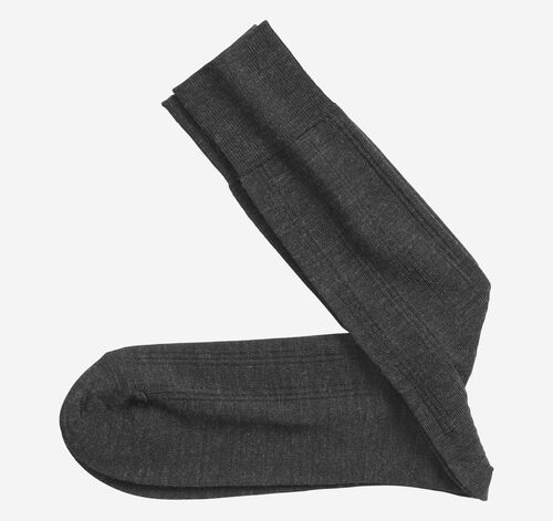 Wool Ribbed Socks - Charcoal