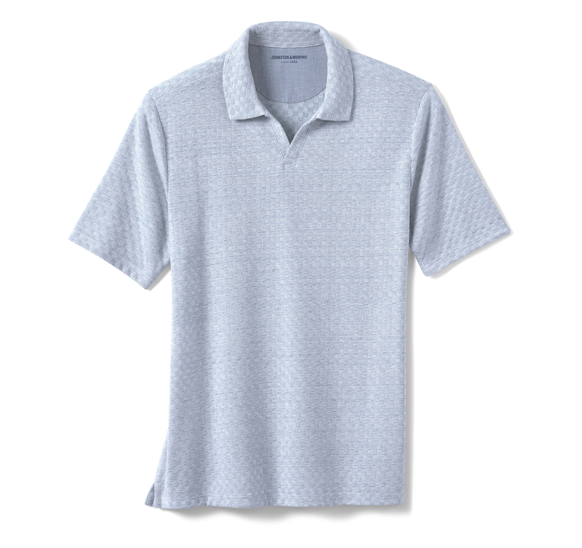Basketweave V-Neck Polo