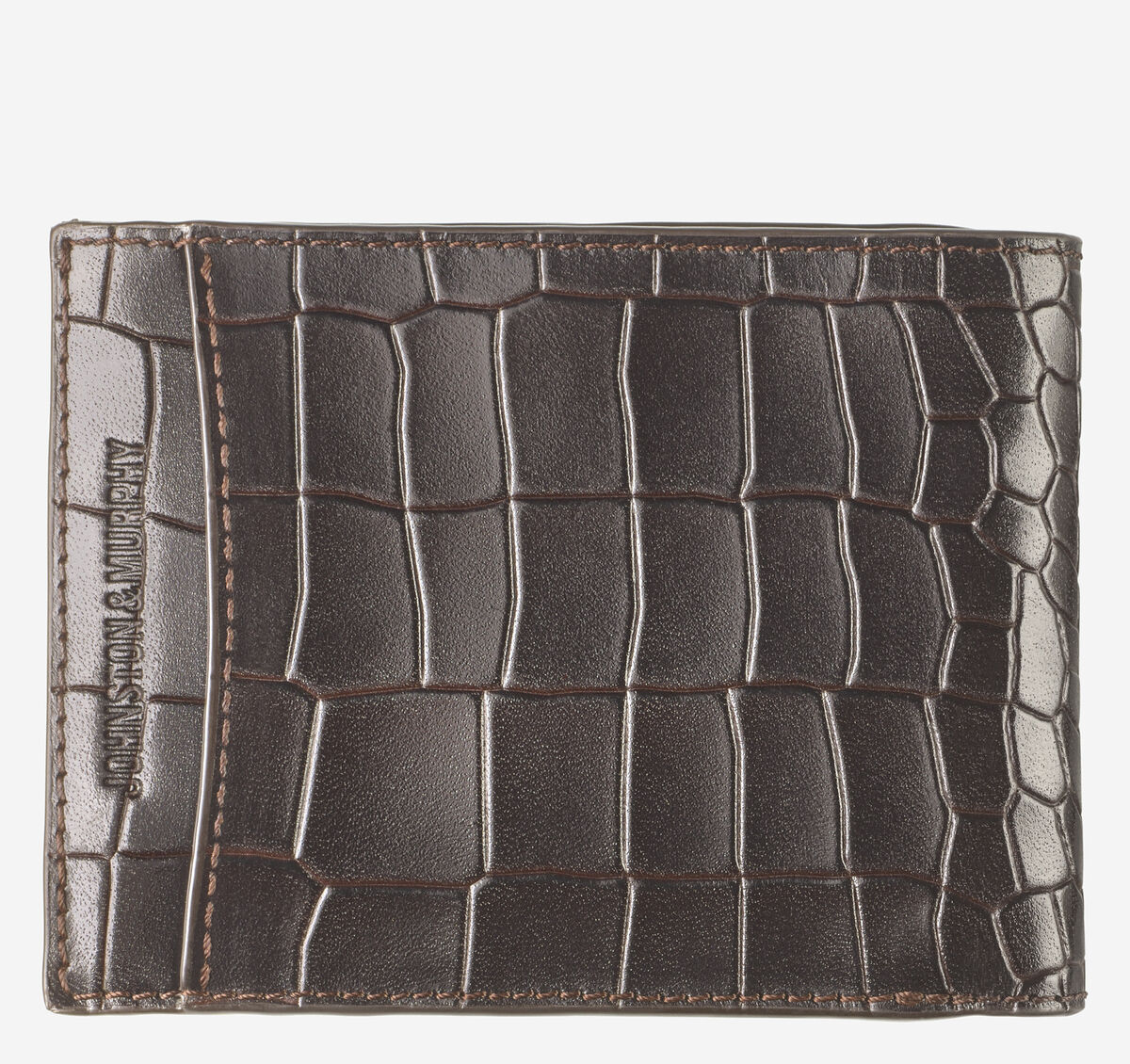 Croc-Embossed Leather Billfold Wallet image number null