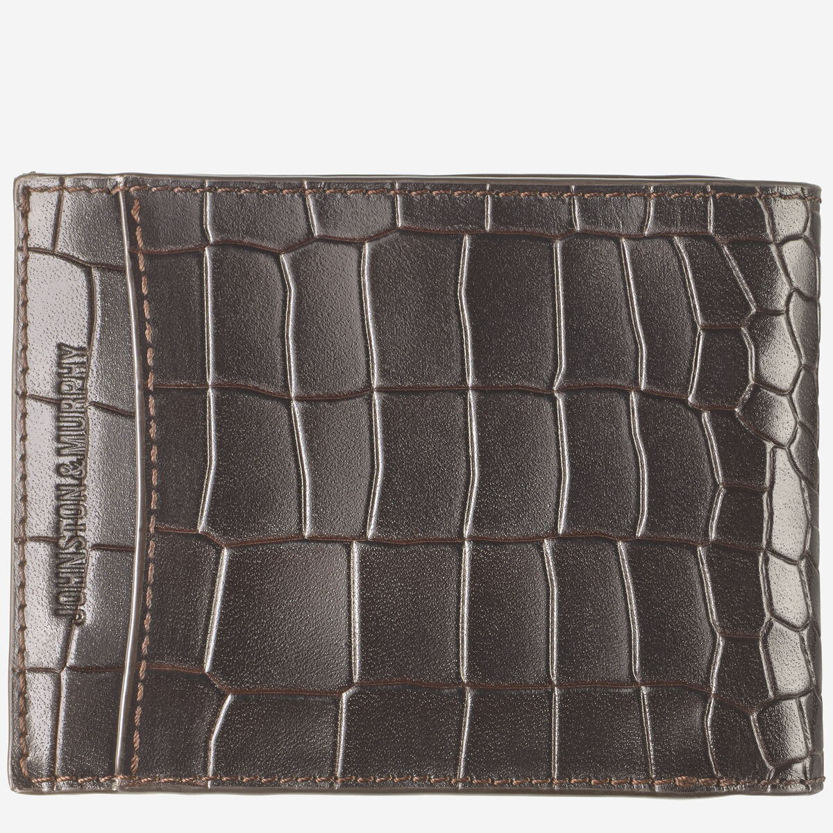 Croc-Embossed Leather Billfold Wallet image number null