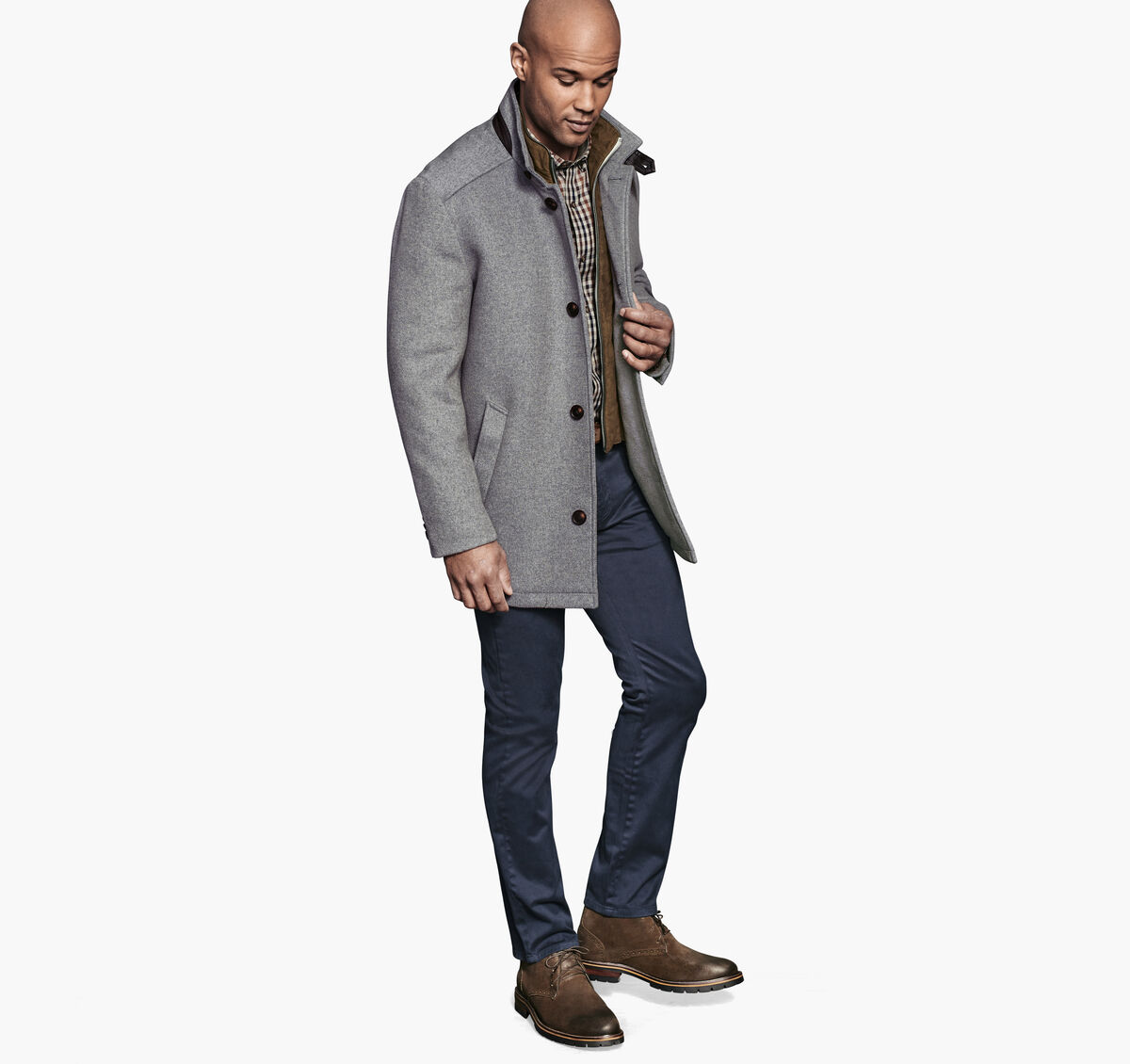 Wool Car Coat with Bib image number null