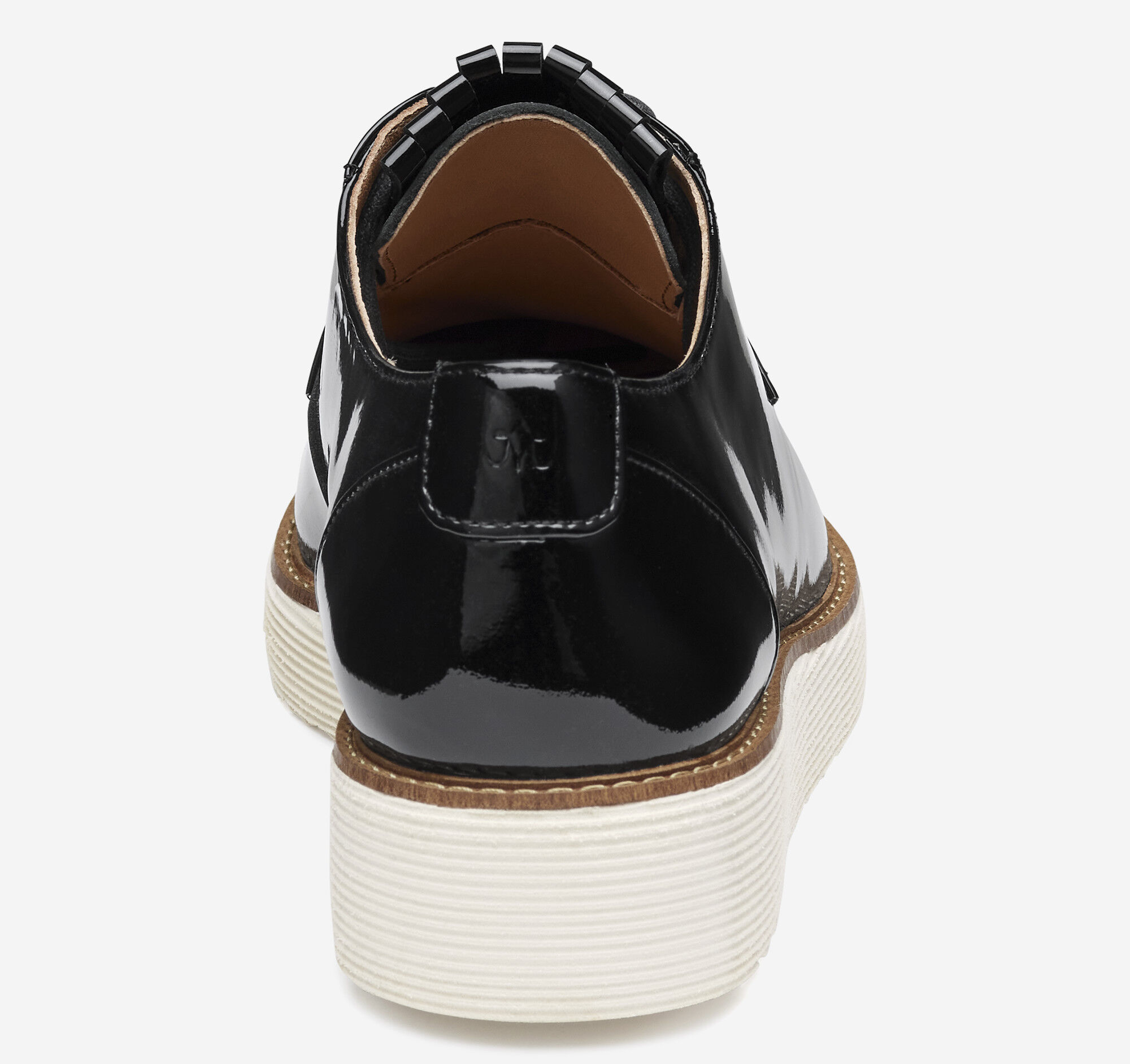 Women's Mitzi Kiltie Oxford in Black Patent Sheepskin | Johnston