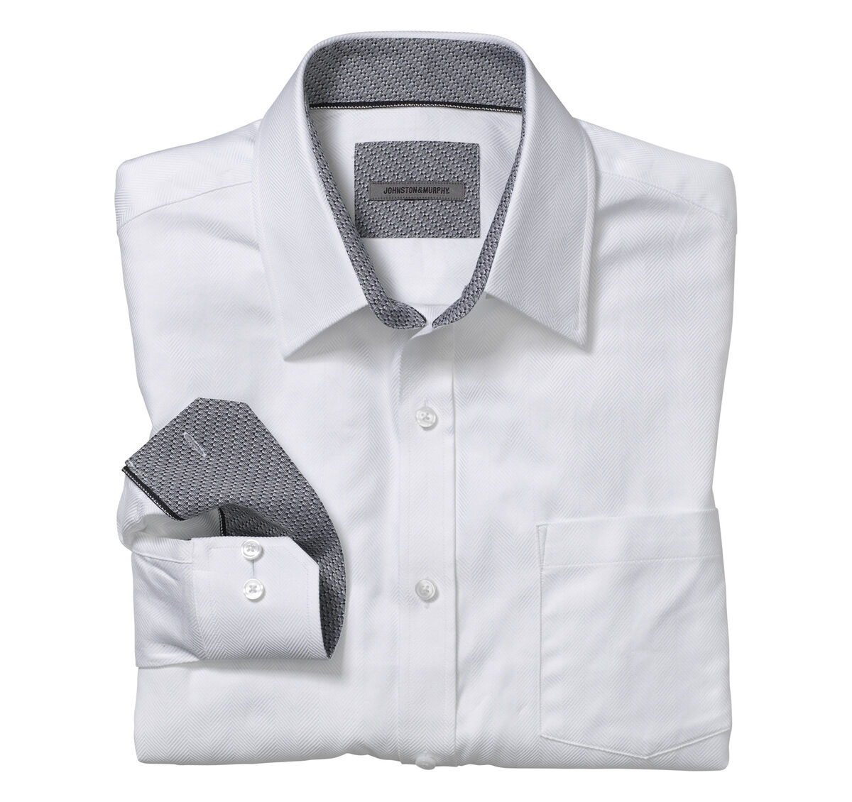 Tailored Fit Herringbone Stripe Shirt image number null