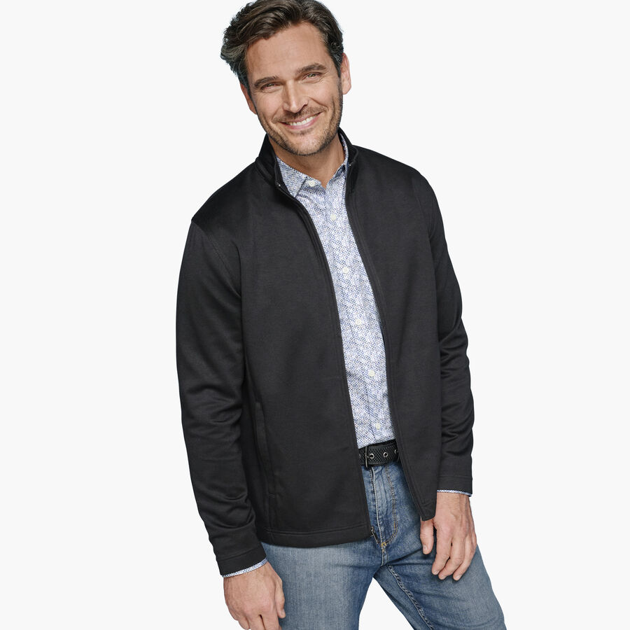 Men's Solid Full-Zip Knit Jacket in Black Johnston Murphy