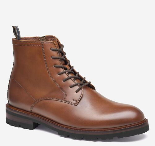 Britton Plain Toe Boot - Tan Full-Grain Leather