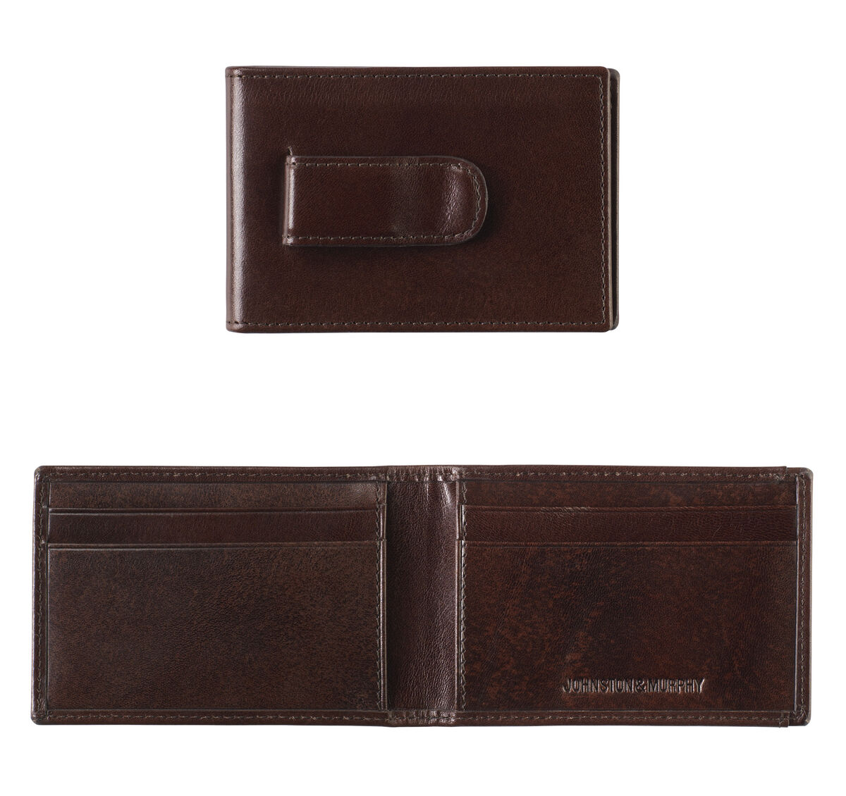 Italian Leather Two-Fold Money Clip Wallet image number null