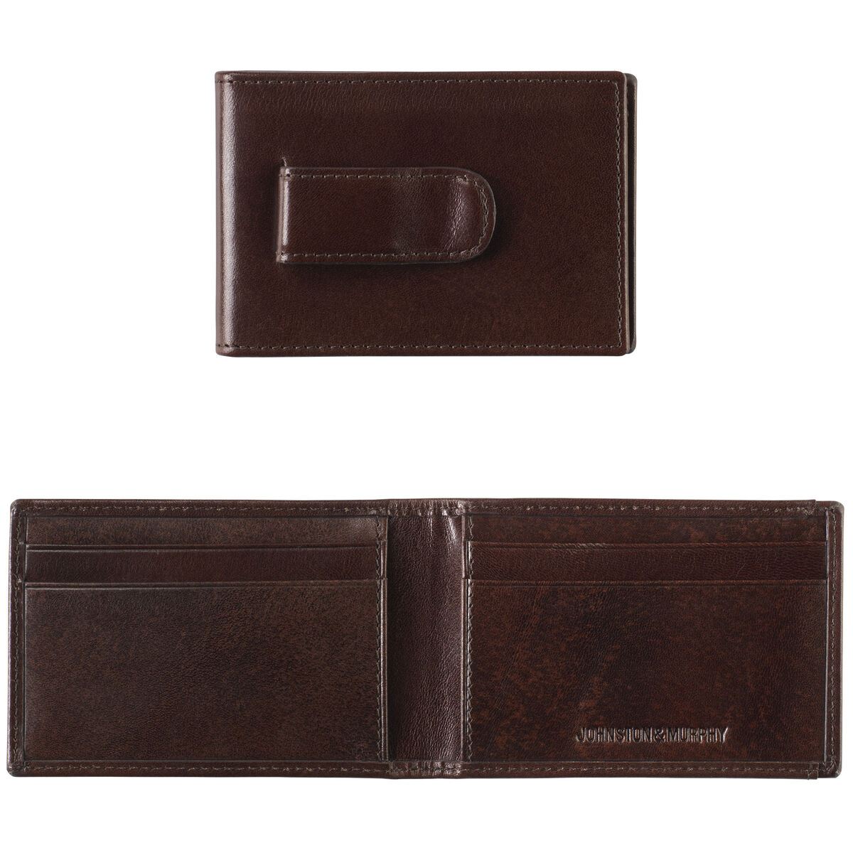 Italian Leather Two-Fold Money Clip Wallet image number null