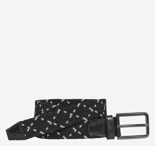 Woven Stretch-Knit Belt - Black/Gray