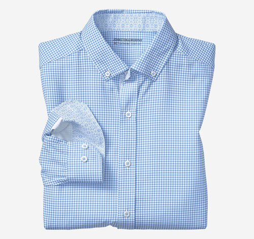 Game Day XC4&reg; Long-Sleeve Gingham Shirt - Light Blue