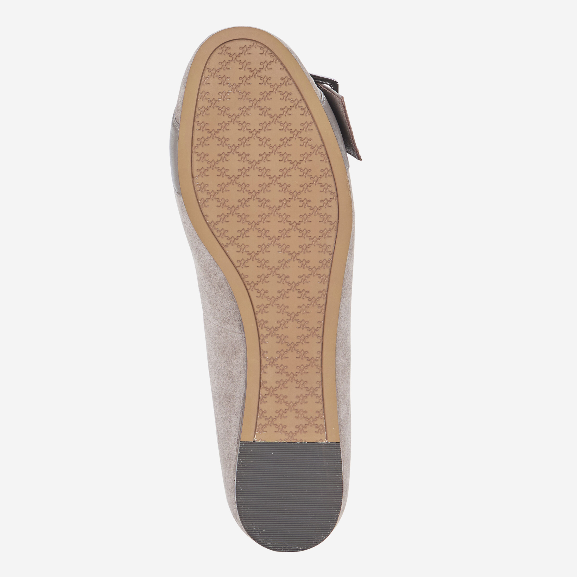 Women's Claire Belted Flat in Taupe Kid Suede/Glove Leather