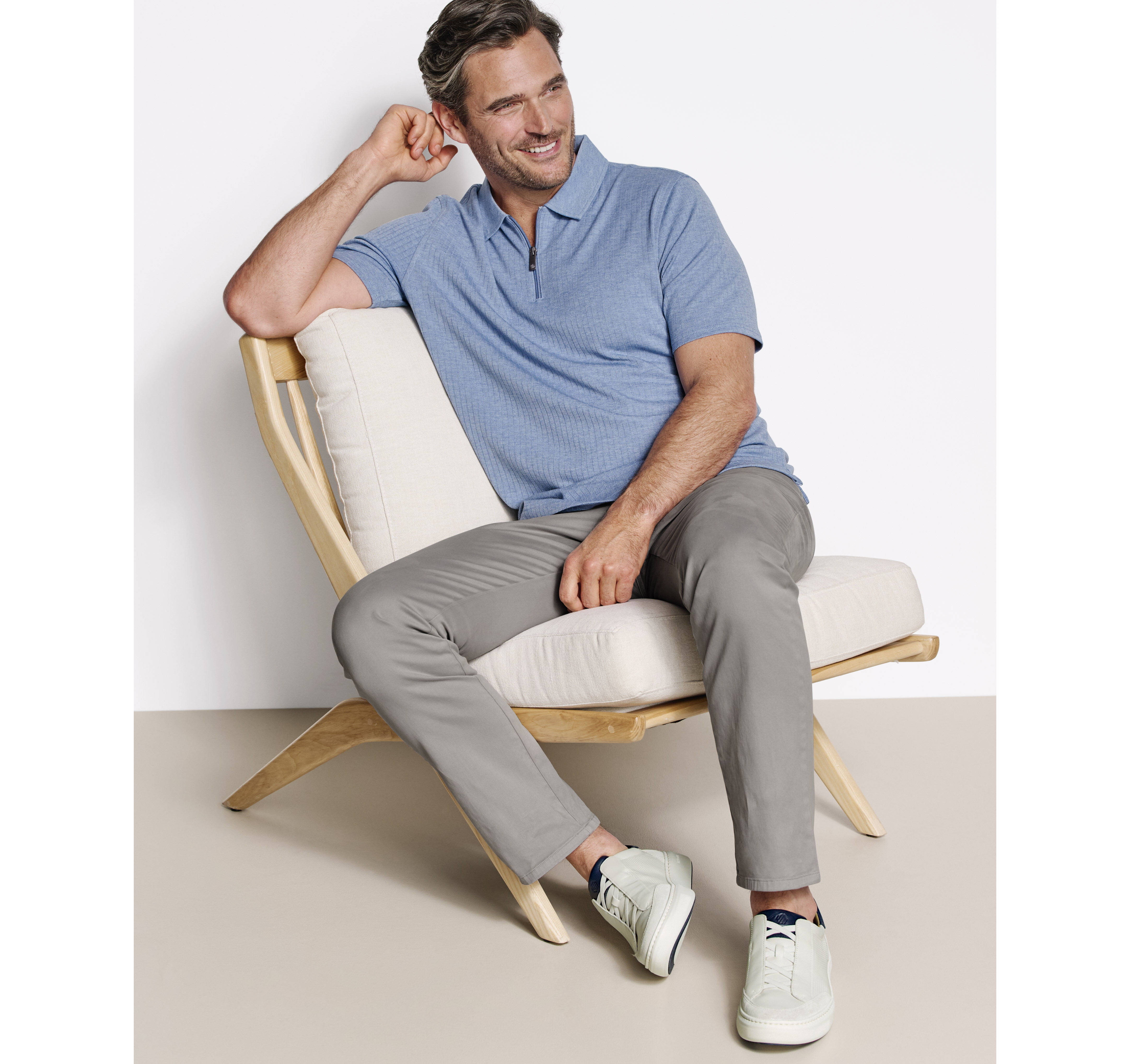 Finn Ribbed Zip Polo
