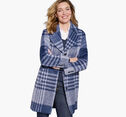 Brushed Plaid Coat image number null