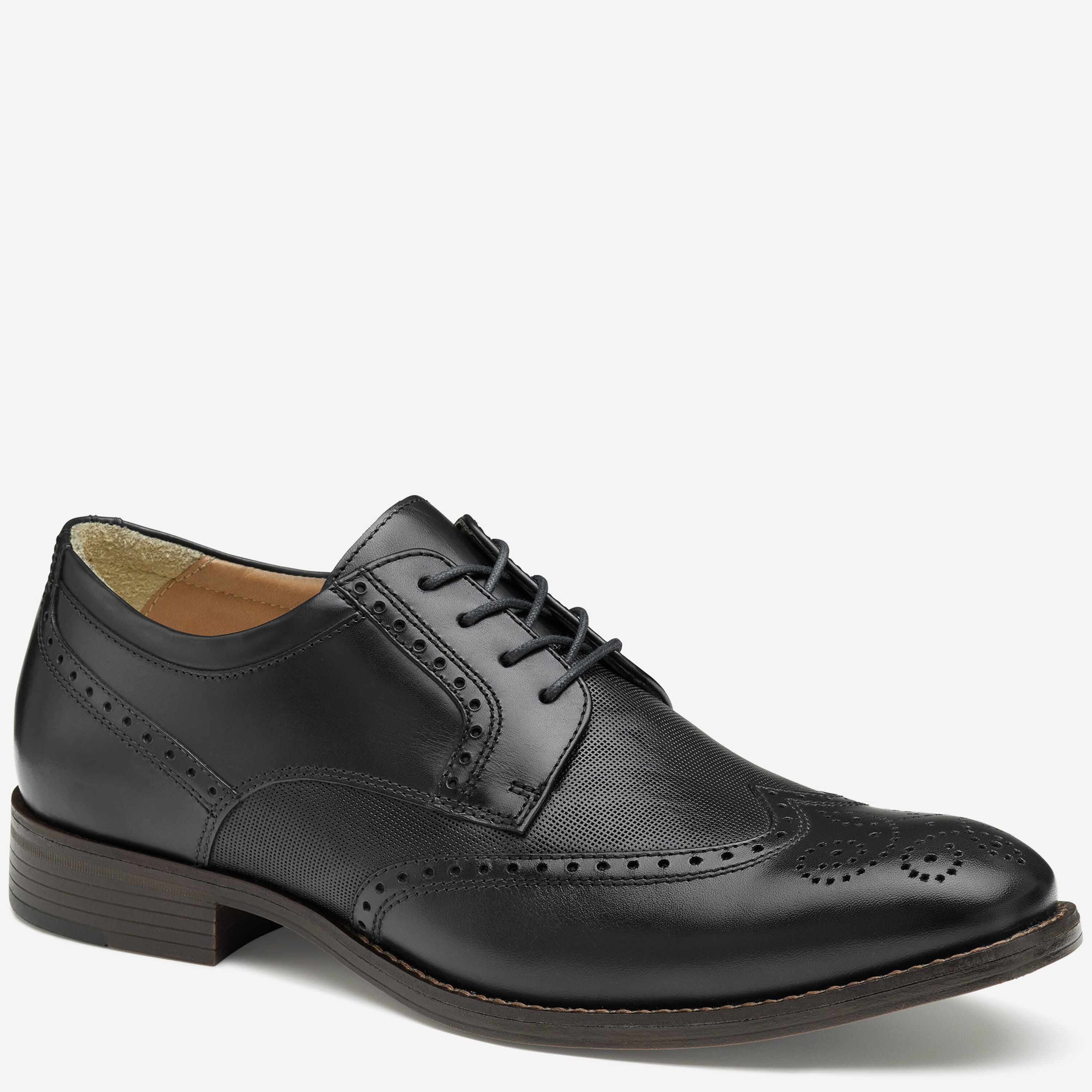Johnston & Murphy Hughes black wingtips JOHNSTON & MURPHY HERITAGE USA 10 D/D Leather Wingtip  main image 2