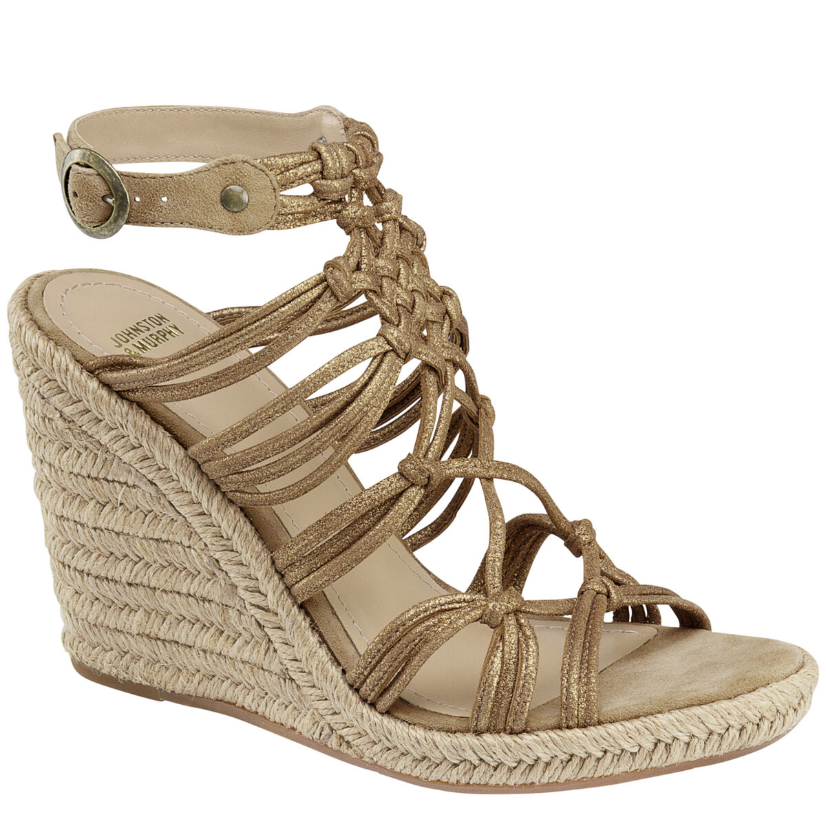 Mindy Braided Ankle-Strap Wedge image number null