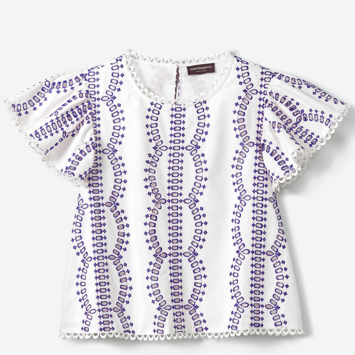 Game Day Eyelet Flutter Sleeve Top image number null