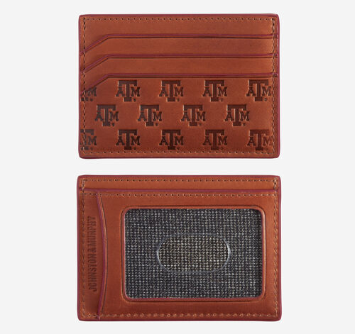 Collegiate Embossed Weekender Wallet - Texas A&M - Tan Full Grain
