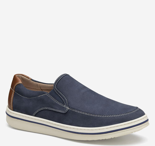 Bowling Moc Toe Venetian - Navy Embossed Nubuck