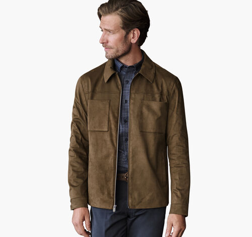 Bardwell Full-Zip Jacket - Camel Faux Suede
