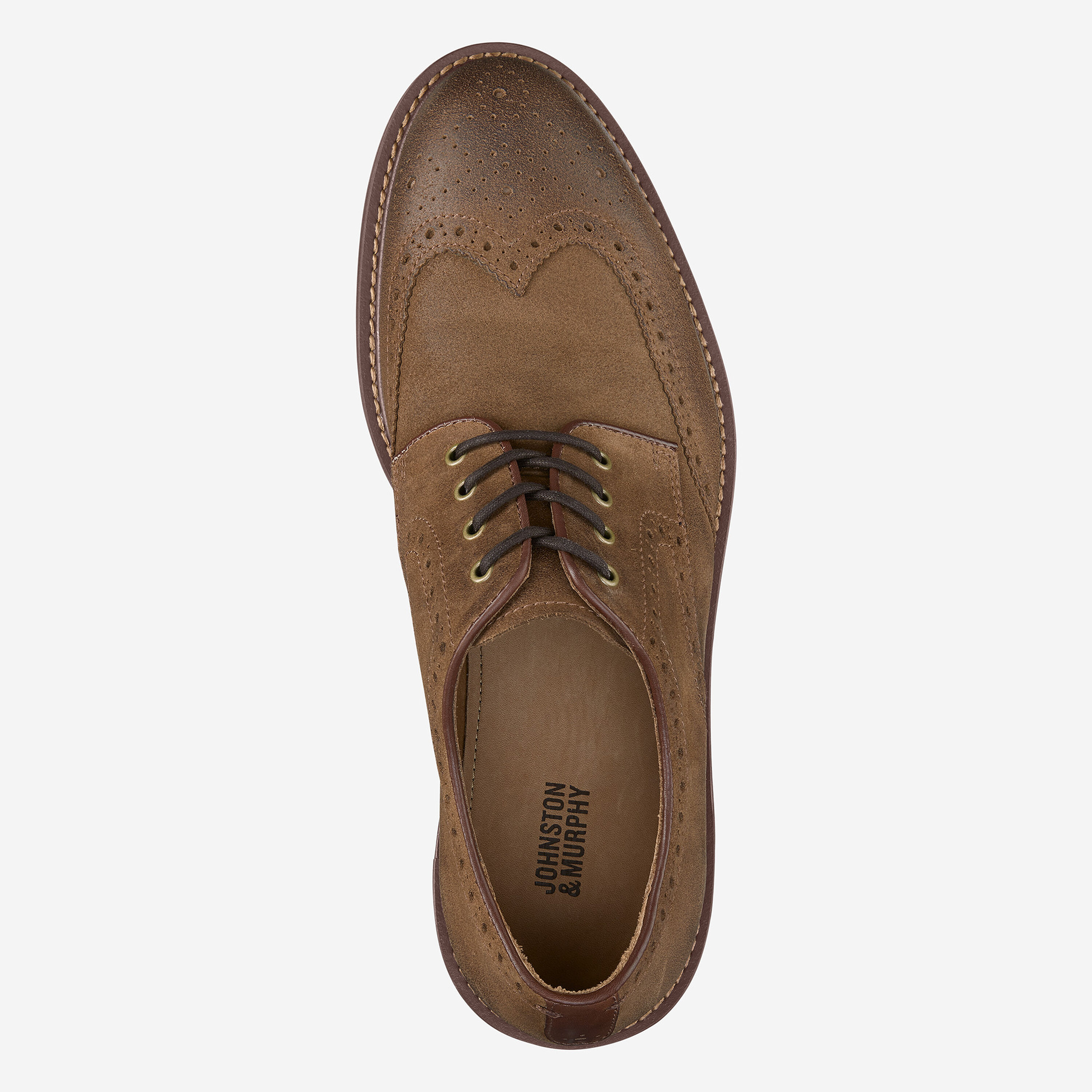 Brown Johnston & Murphy Cambridge wingtip Oxford dress shoes Johnston Murphy Crown Aristocraft Shell Cordovan Brogue  main image 4