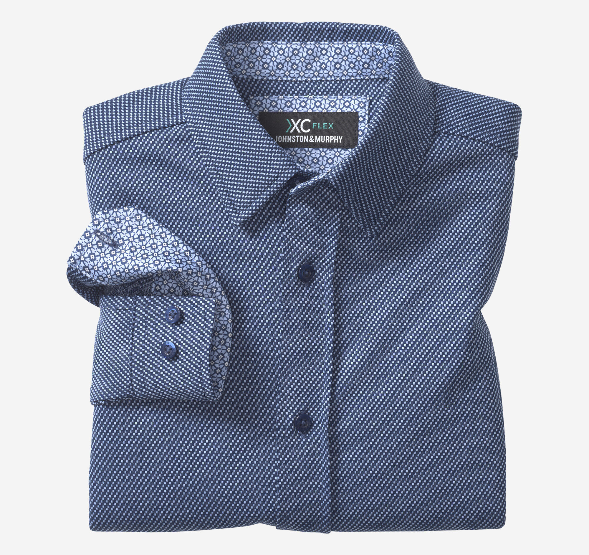 Boys XC Flex® Stretch Long-Sleeve Shirt in Navy Small Box