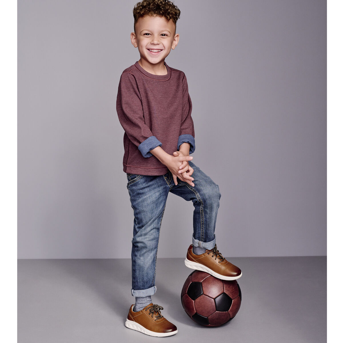 Boys Reversible Solid Crewneck image number null