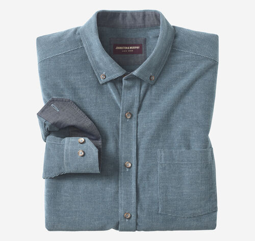 Textured Corduroy Shirt - Blue