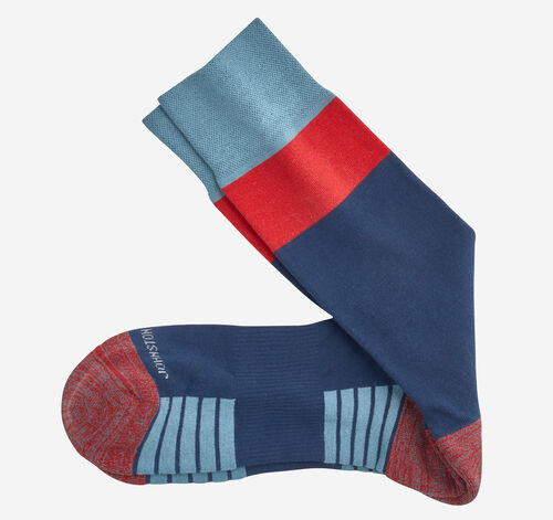 First in Comfort Block Stripe Socks - Blue