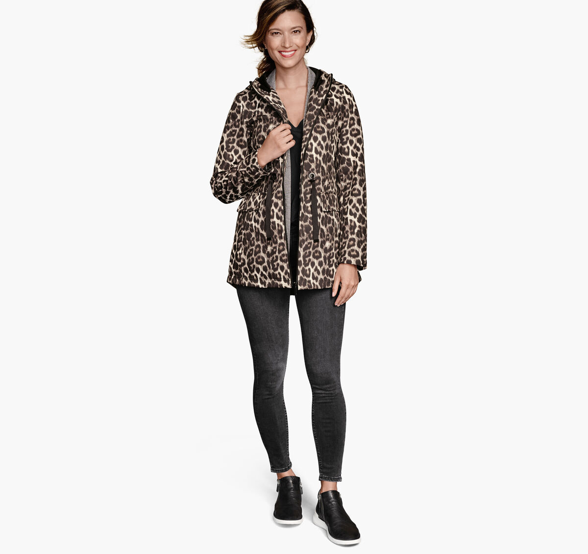 Animal-Print Soft Shell Jacket image number null