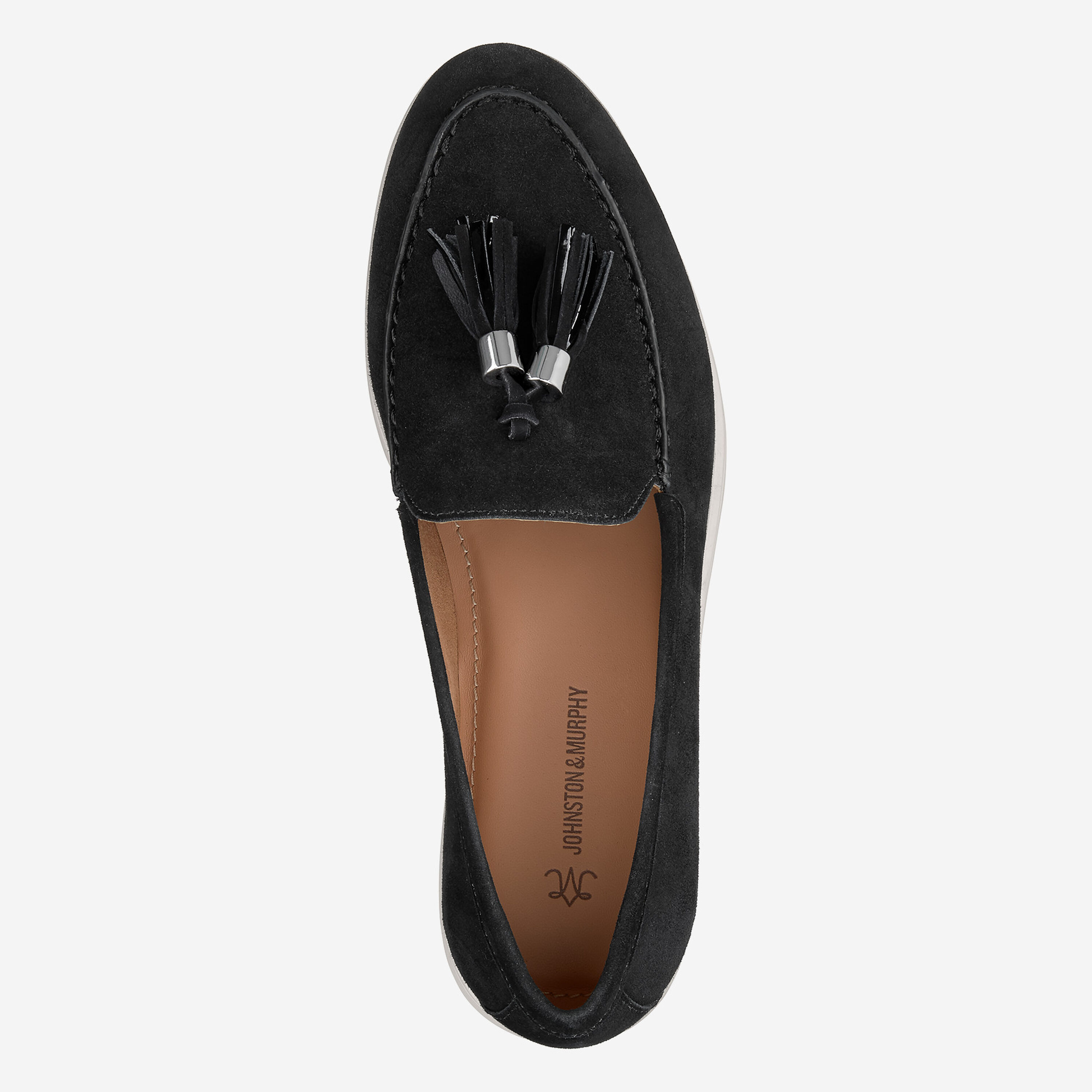 Johnston & Murphy  Black Tassel Slipon Loafer Size 12D/B Johnston & Murphy Black Leather Wingtip Tassel Loafers Men main image 3