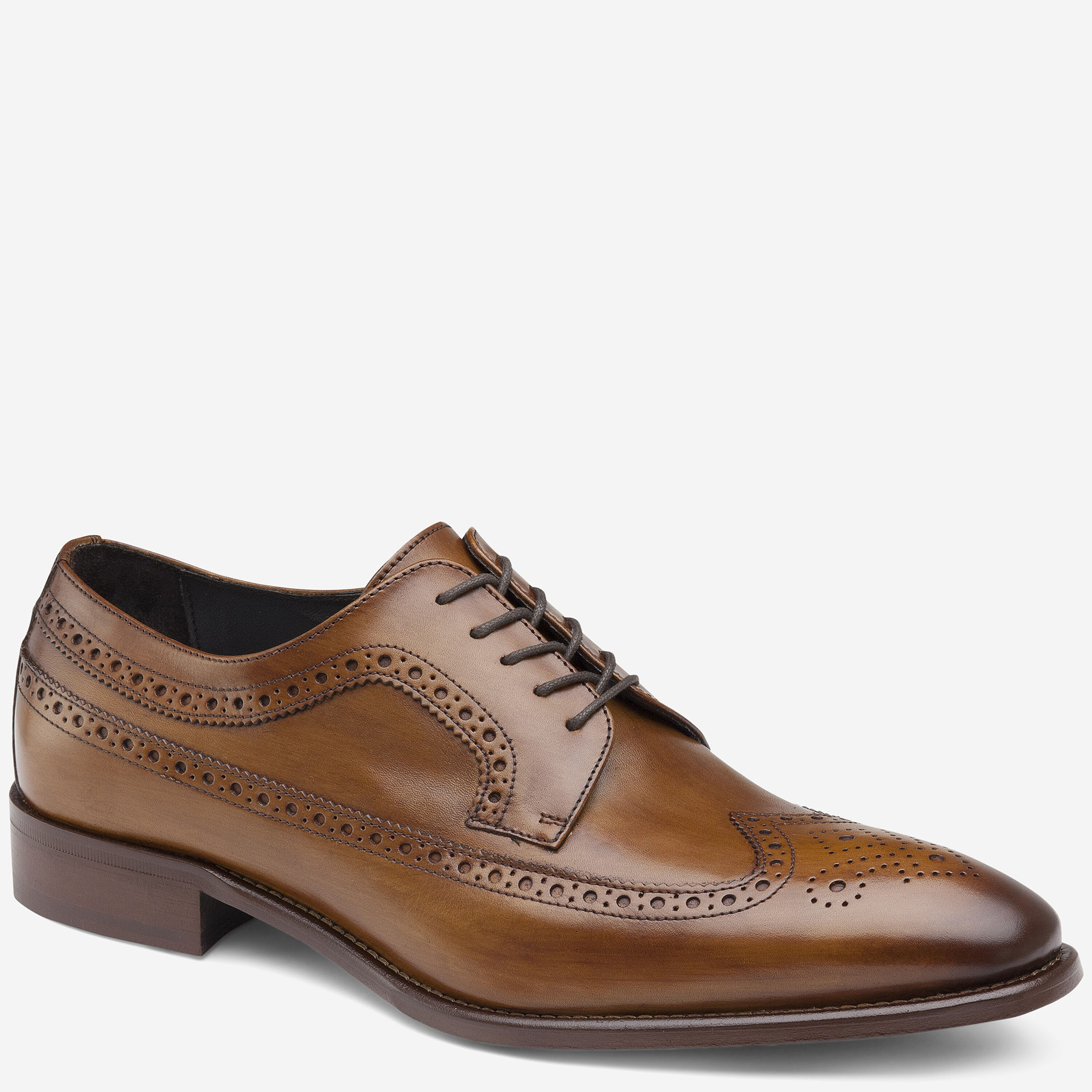 Master Reece Men's Reece Wingtip in Dark Caramel Italian Calfskin | Johnston & Murphy