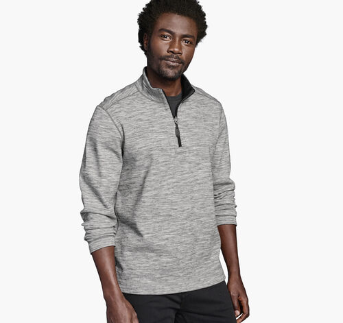 Reversible Space-Dyed Quarter-Zip - Black and White/Black