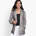 Animal-Print Faux-Suede Blazer image number null