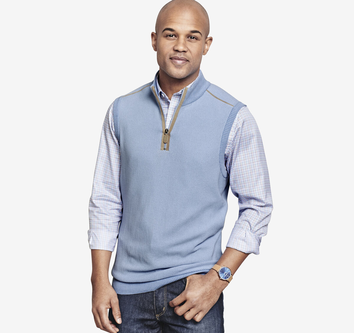 Quarter-Zip Sweater Vest image number null