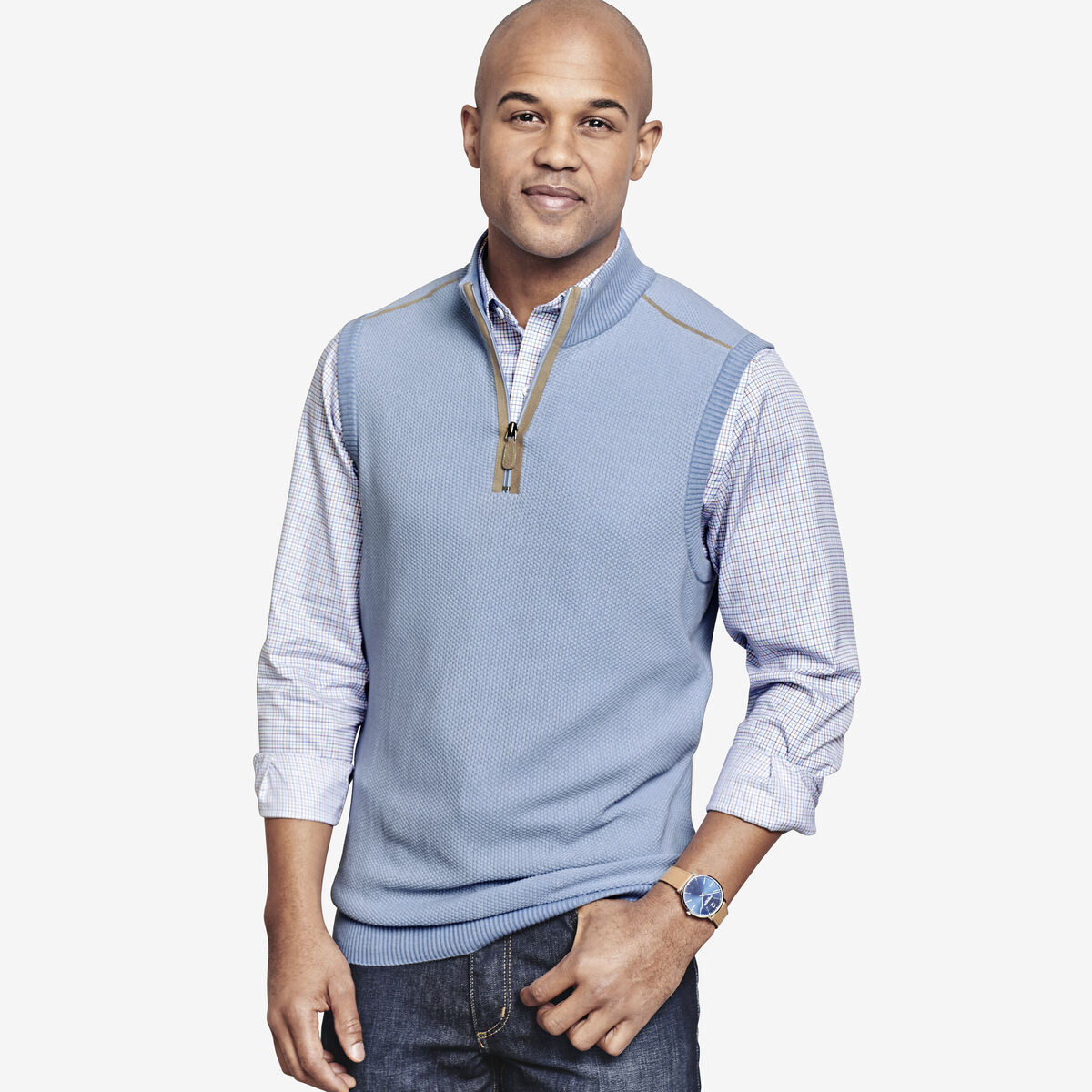 Quarter-Zip Sweater Vest image number null