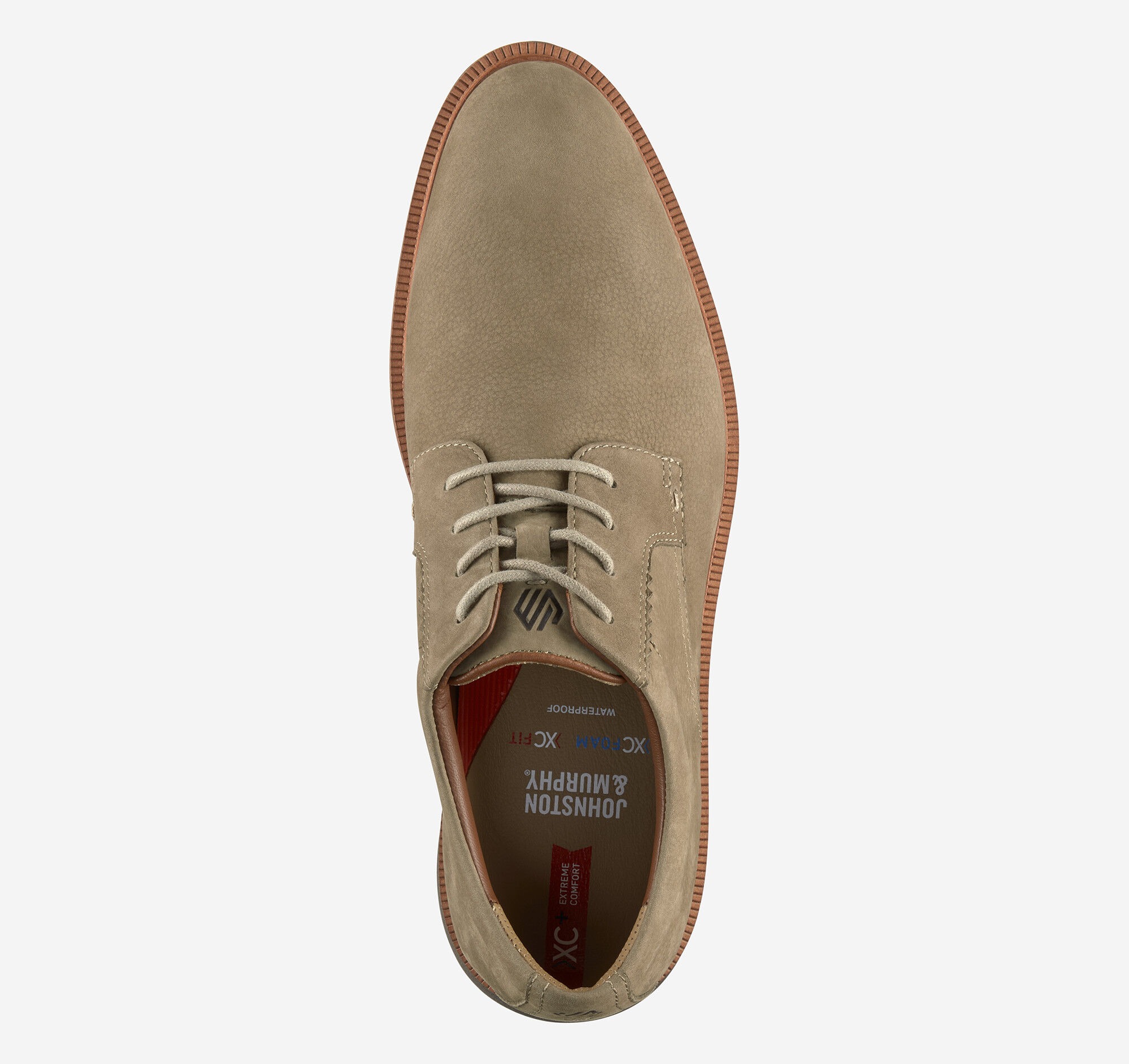 Men's XC+™ Parker Plain Toe in Taupe Waterproof Nubuck | Johnston