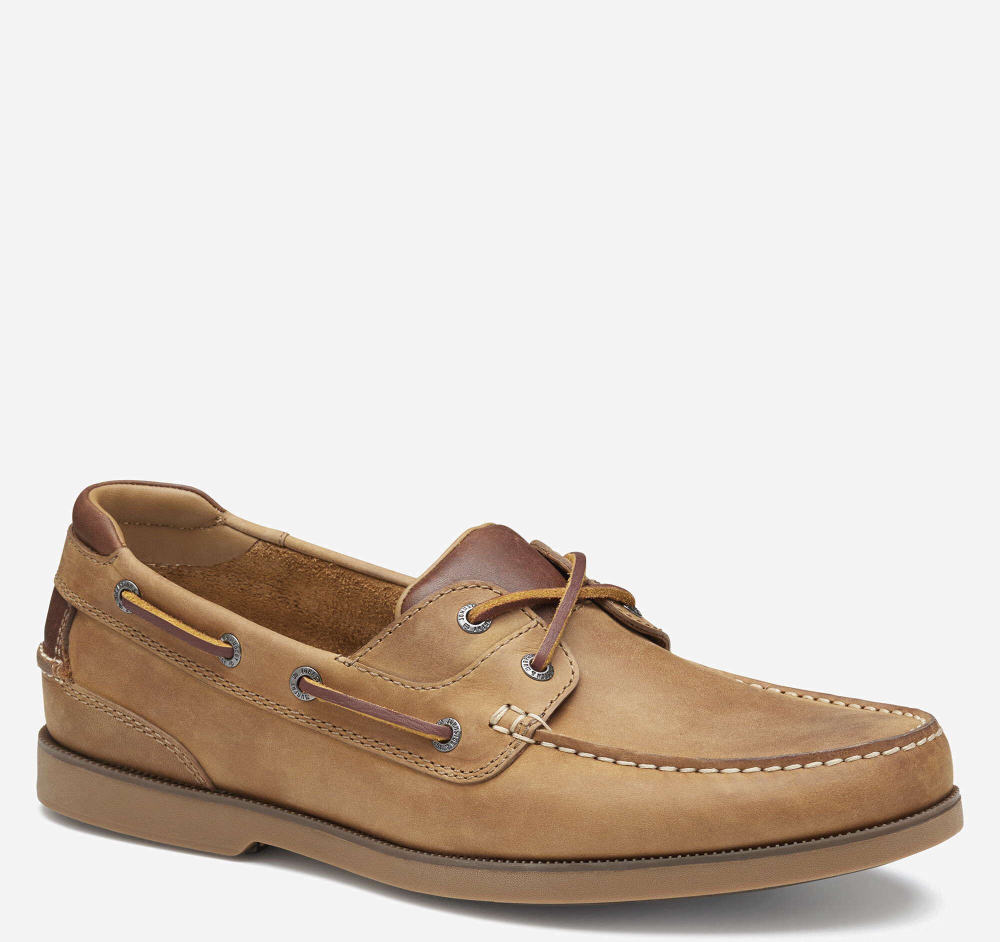 Men's Ventura 2-Eye Boat Shoe in Tan Full Grain | Johnston & Murphy