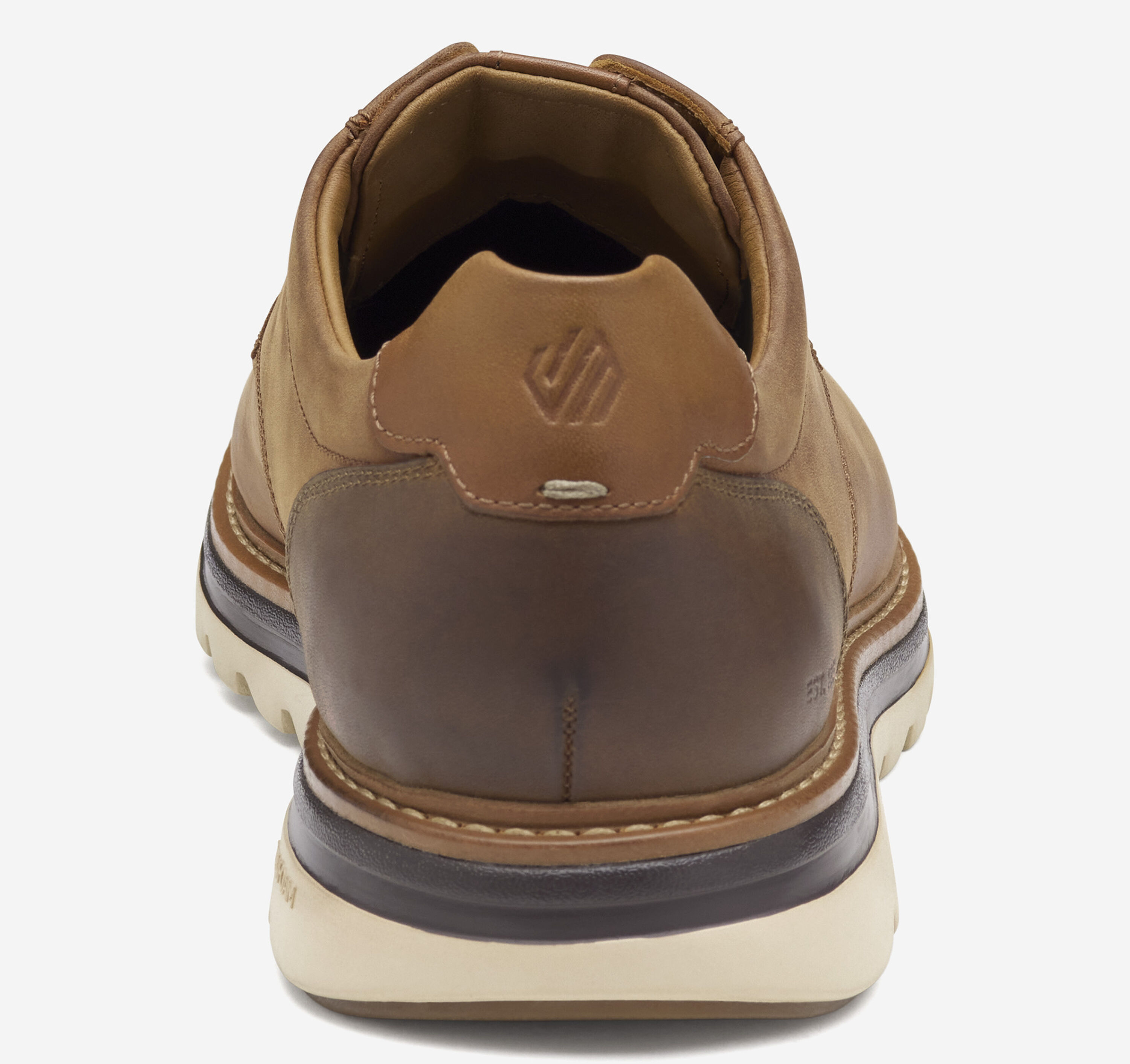 Men\'s Brown Leather & Textile Shoes - Size 11 EE Brown burnished leather Sneakers with gum sole & custom name main image 4
