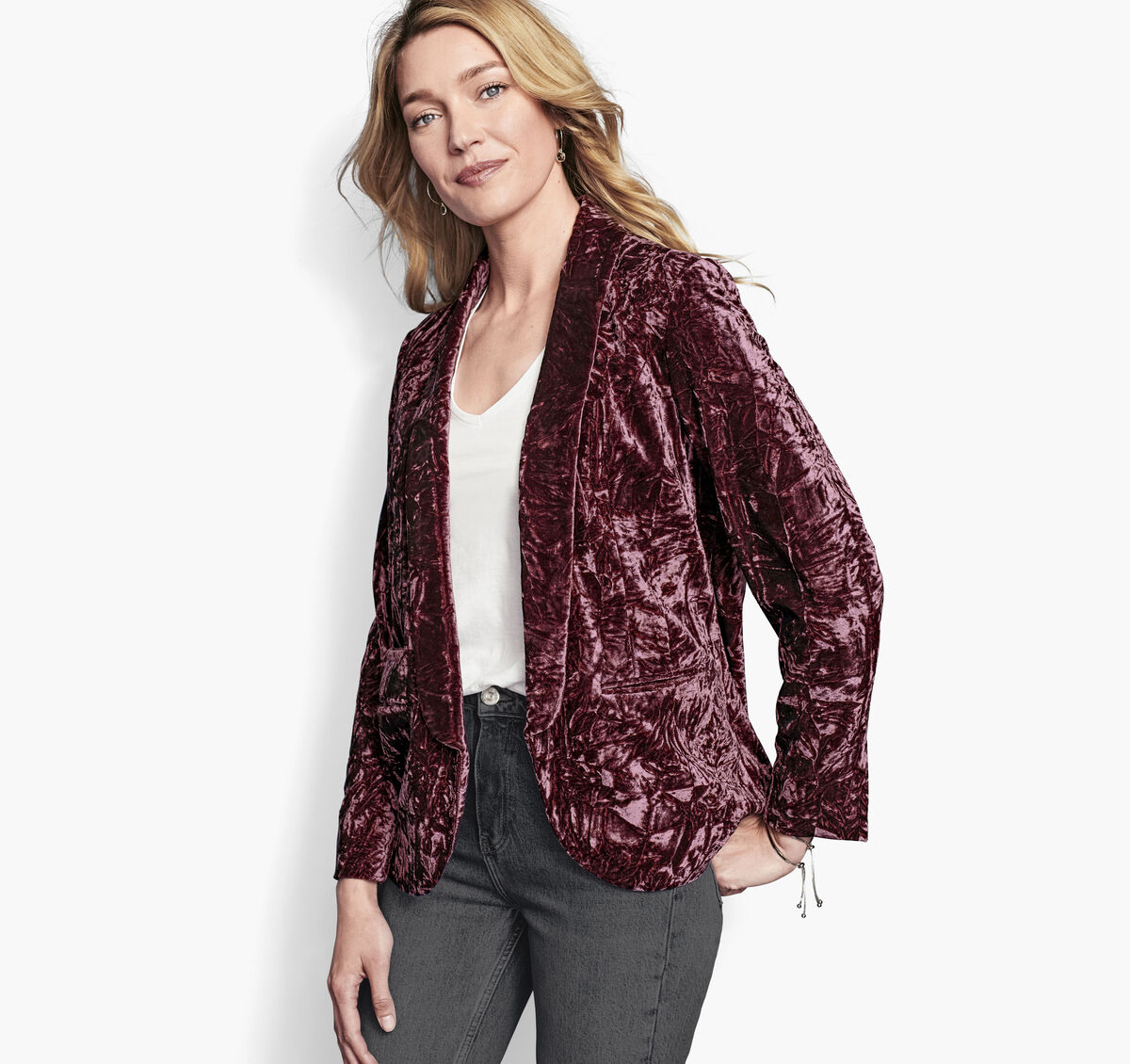 Crushed Velvet Blazer image number null