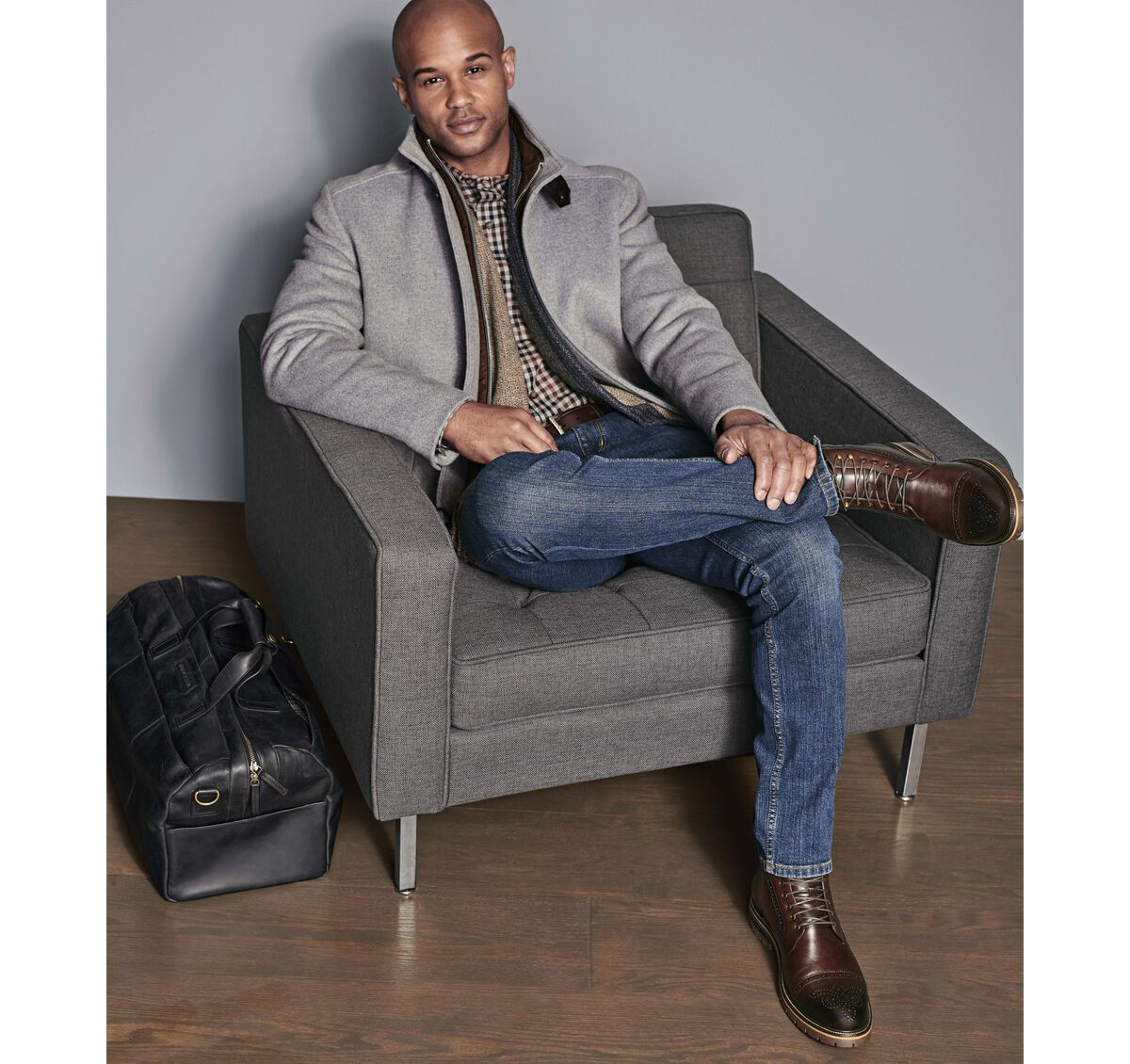 Wool Car Coat with Bib image number null