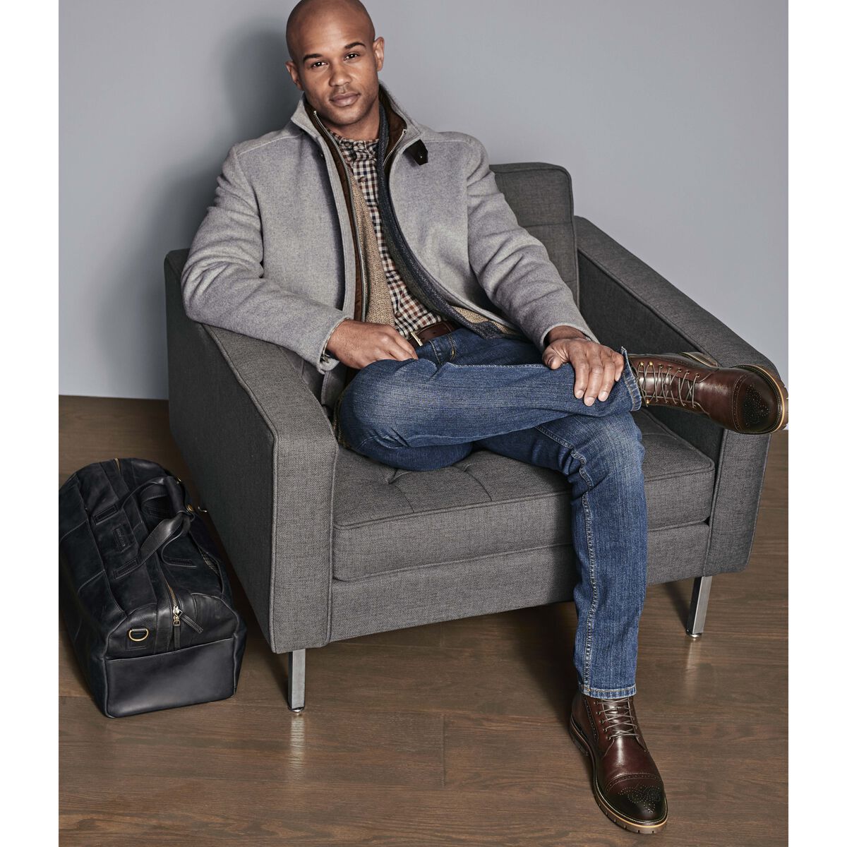 Wool Car Coat with Bib image number null