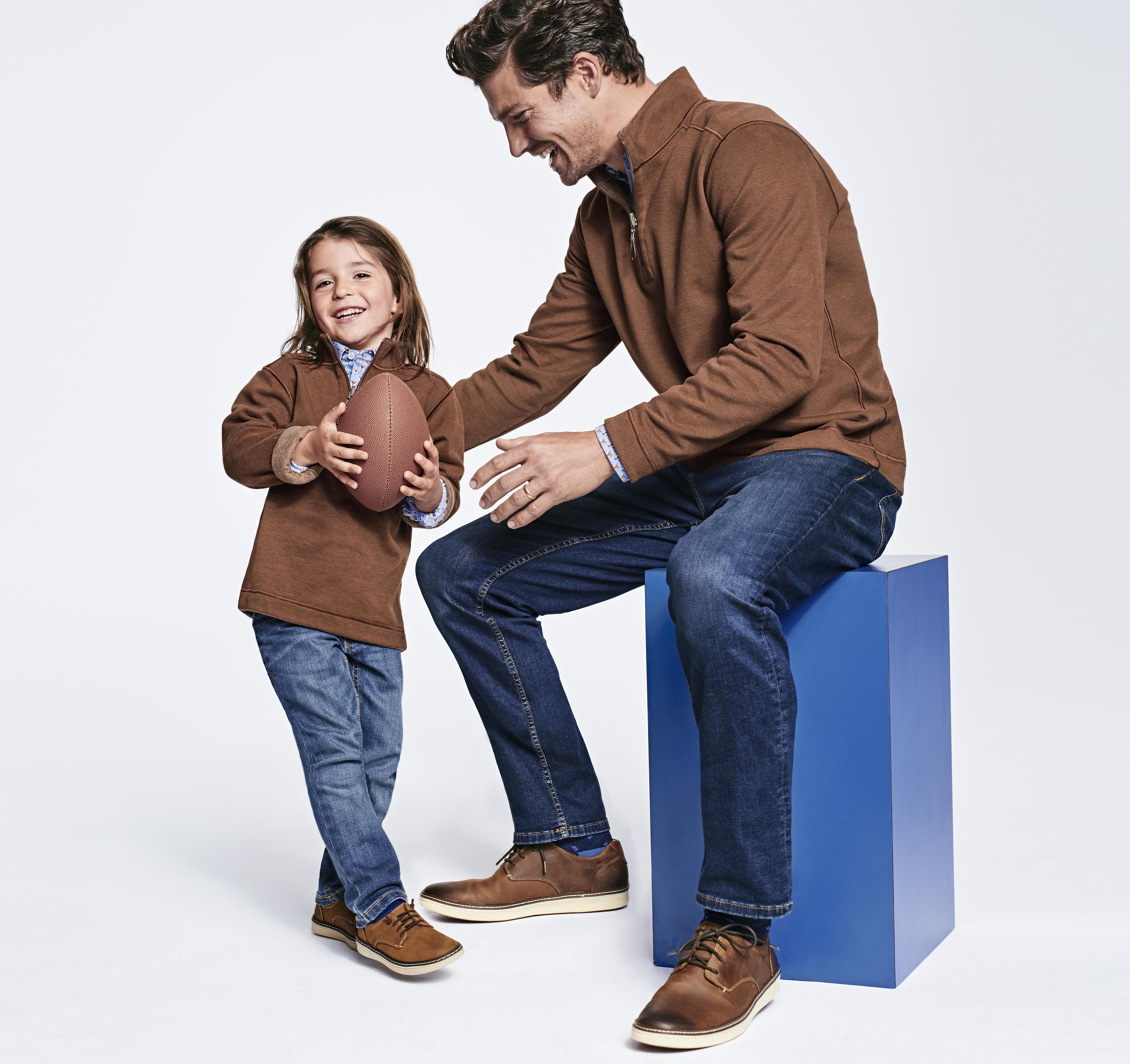 Men's Reversible Solid Quarter-Zip in Rust/Oatmeal | Johnston & Murphy