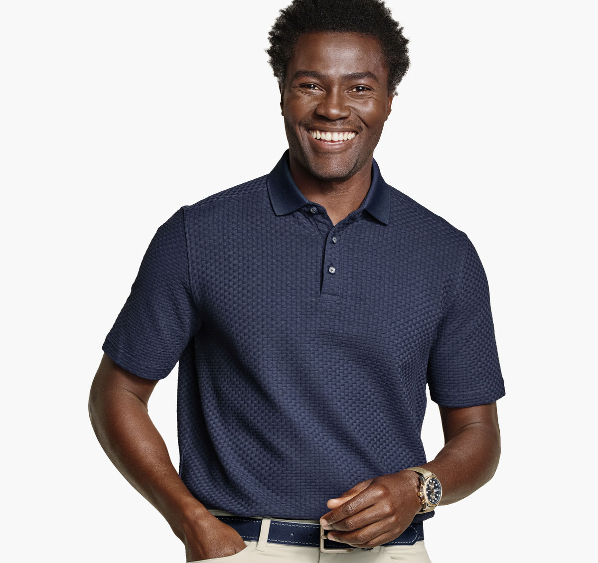 Tilson Textured-Weave Polo image number null